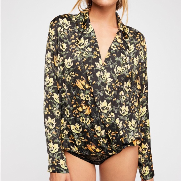 Free People Tops - NWOT Free People Elsa Printed Bodysuit Sz M